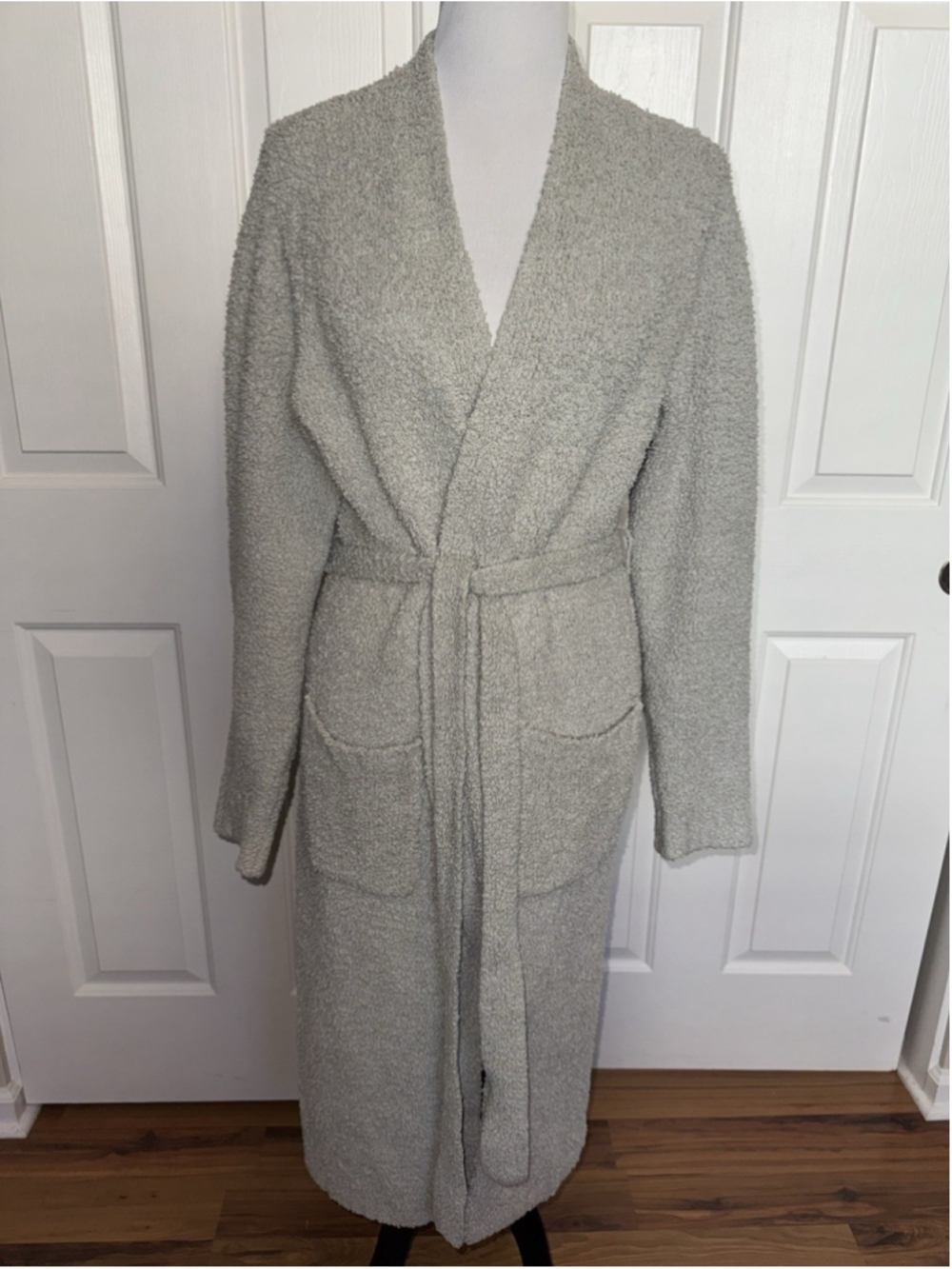 SKIMS S/M Sage Green Cozy Bouclé Long Robe Belted Plush Lounge Spa Soft Girl